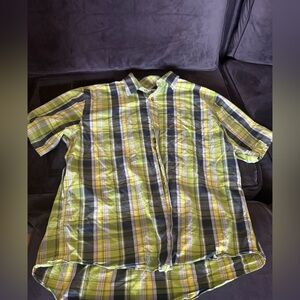 Cabela's Yellow and Black Plaid Casual Shirt